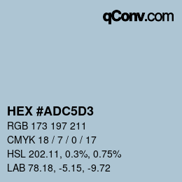 Color code: HEX #ADC5D3 | qconv.com