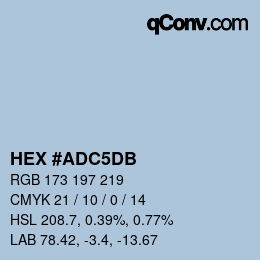 颜色代码: HEX #ADC5DB | qconv.com