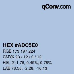 Color code: HEX #ADC5E0 | qconv.com