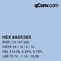 Código de color: HEX #ADC5E5 | qconv.com