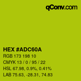 Código de color: HEX #ADC60A | qconv.com