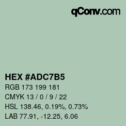Farbcode: HEX #ADC7B5 | qconv.com