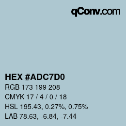 カラーコード: HEX #ADC7D0 | qconv.com