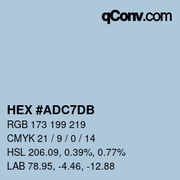 Color code: HEX #ADC7DB | qconv.com