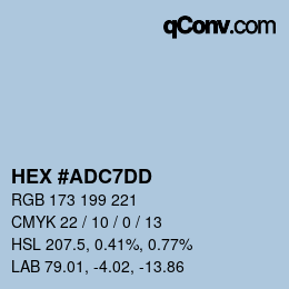 カラーコード: HEX #ADC7DD | qconv.com