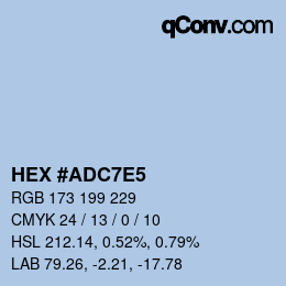 Color code: HEX #ADC7E5 | qconv.com