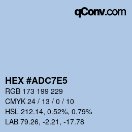 カラーコード: HEX #ADC7E5 | qconv.com