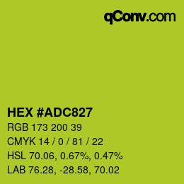 Color code: HEX #ADC827 | qconv.com