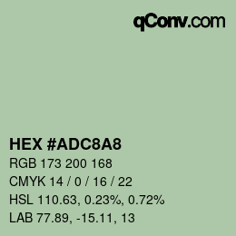 颜色代码: HEX #ADC8A8 | qconv.com
