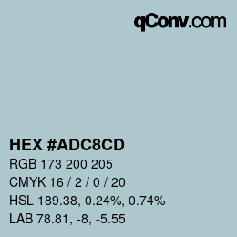 颜色代码: HEX #ADC8CD | qconv.com