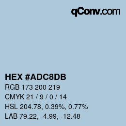 カラーコード: HEX #ADC8DB | qconv.com