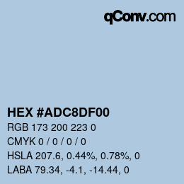 Color code: HEX #ADC8DF00 | qconv.com