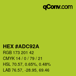カラーコード: HEX #ADC92A | qconv.com