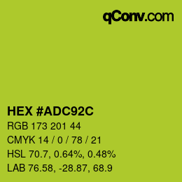 カラーコード: HEX #ADC92C | qconv.com