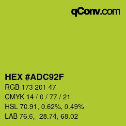 カラーコード: HEX #ADC92F | qconv.com