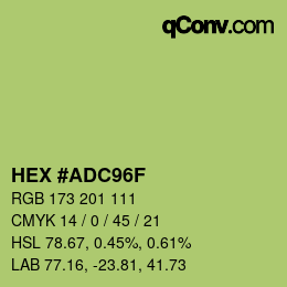 カラーコード: HEX #ADC96F | qconv.com