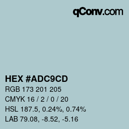 Farbcode: HEX #ADC9CD | qconv.com