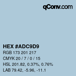 Color code: HEX #ADC9D9 | qconv.com