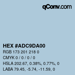 Farbcode: HEX #ADC9DA00 | qconv.com