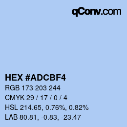 Color code: HEX #ADCBF4 | qconv.com