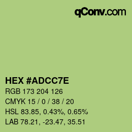 Color code: HEX #ADCC7E | qconv.com