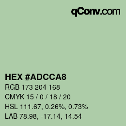 カラーコード: HEX #ADCCA8 | qconv.com