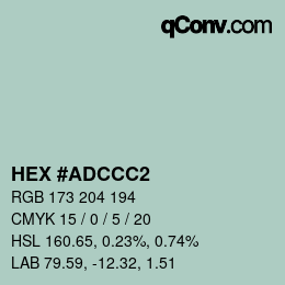 カラーコード: HEX #ADCCC2 | qconv.com