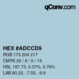 Color code: HEX #ADCCD9 | qconv.com