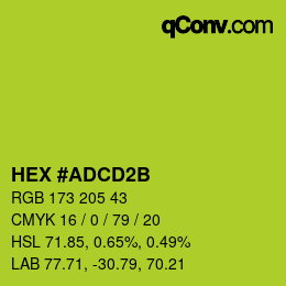 カラーコード: HEX #ADCD2B | qconv.com