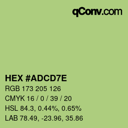Color code: HEX #ADCD7E | qconv.com