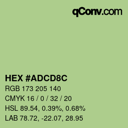Color code: HEX #ADCD8C | qconv.com