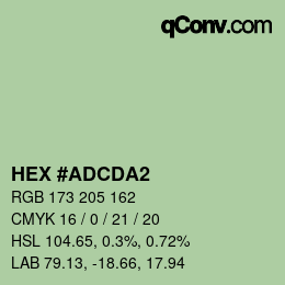 颜色代码: HEX #ADCDA2 | qconv.com