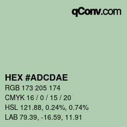 Farbcode: HEX #ADCDAE | qconv.com