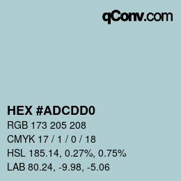 カラーコード: HEX #ADCDD0 | qconv.com