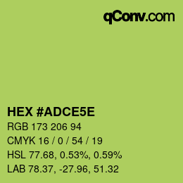 カラーコード: HEX #ADCE5E | qconv.com