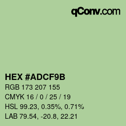 カラーコード: HEX #ADCF9B | qconv.com