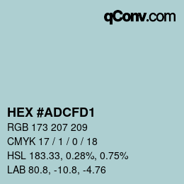 Farbcode: HEX #ADCFD1 | qconv.com