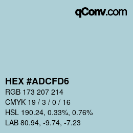 カラーコード: HEX #ADCFD6 | qconv.com