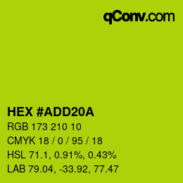 颜色代码: HEX #ADD20A | qconv.com