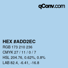Farbcode: HEX #ADD2EC | qconv.com