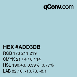 カラーコード: HEX #ADD3DB | qconv.com