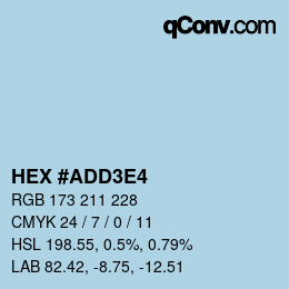 Color code: HEX #ADD3E4 | qconv.com