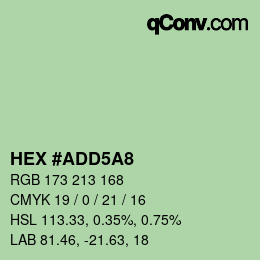 カラーコード: HEX #ADD5A8 | qconv.com