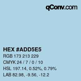 Farbcode: HEX #ADD5E5 | qconv.com