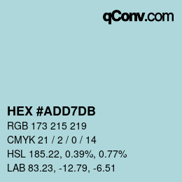 Color code: HEX #ADD7DB | qconv.com