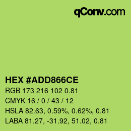 Farbcode: HEX #ADD866CE | qconv.com