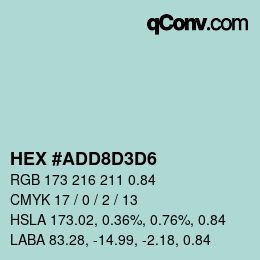 Color code: HEX #ADD8D3D7 | qconv.com