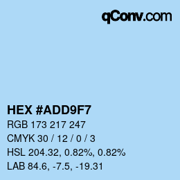 カラーコード: HEX #ADD9F7 | qconv.com
