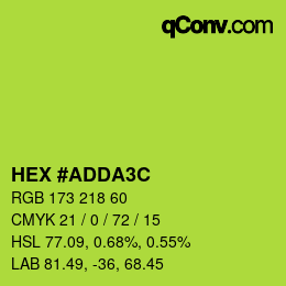 Color code: HEX #ADDA3C | qconv.com