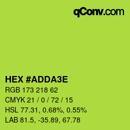 Farbcode: HEX #ADDA3E | qconv.com